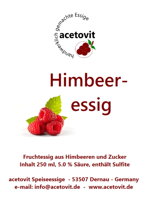 Etikett Himbeeressig